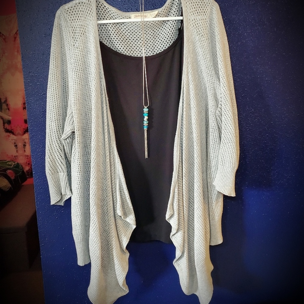 • Light Grey Waterfall Sweater •